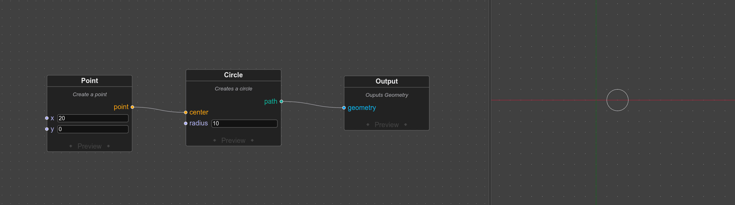 Circle Node with Point input
